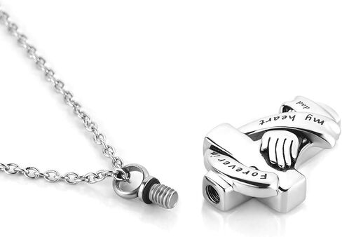 LuxglitterLin Praying Hands Urn Necklaces for Mom Dad Pet Ashes Crucifix Cremation Keepsake Memorial Pendant Jewelry Forever in My Heart in Kuwait