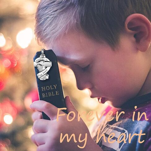 LuxglitterLin Praying Hands Urn Necklaces for Mom Dad Pet Ashes Crucifix Cremation Keepsake Memorial Pendant Jewelry Forever in My Heart in Kuwait