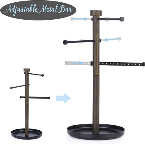 منظم مجوهرات SRIWATANA، حامل قلادة على شكل شجرة مجوهرات حامل مجوهرات للأقراط والأساور والحلقات والساعات in Kuwait