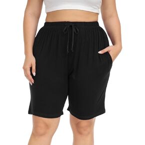 Kotii Women's Plus Size Casual Shorts Yoga Lounge Athletic Shorts Pajama Walking Workout Shorts with Pockets in Kuwait