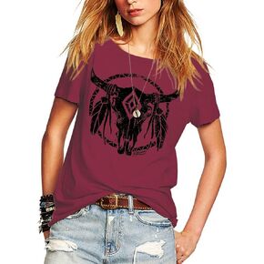 تي شيرت نسائي من Romastory بنمط الشارع مبتكر بأكمام قصيرة وفضفاضة للصيف in Kuwait