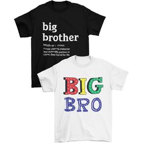 تي شيرت BROOKLYN VERTICAL مكون من قطعتين من تي شيرت Big Brother تم الترويج له إلى Big Bro للارتداء اليومي|للأطفال الصغار بمقاسات كبيرة