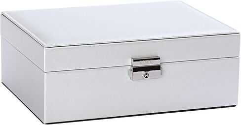 صندوق مجوهرات كيندال للنساء والفتيات، حافظة تنظيم المجوهرات المكونة من طبقتين، هدايا للأم والصديقة من جلد البولي يوريثان قابل للقفل ومبطن بالمخمل الناعم لتخزين مجوهرات السفر المحمولة (متدرجة) in Kuwait