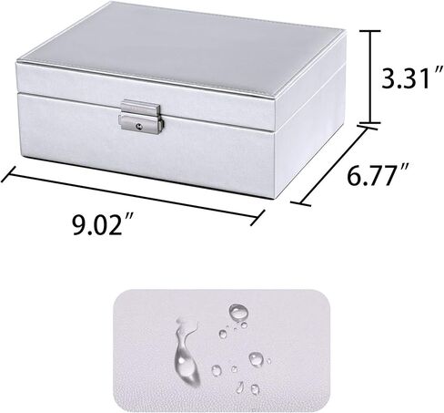 صندوق مجوهرات كيندال للنساء والفتيات، حافظة تنظيم المجوهرات المكونة من طبقتين، هدايا للأم والصديقة من جلد البولي يوريثان قابل للقفل ومبطن بالمخمل الناعم لتخزين مجوهرات السفر المحمولة (متدرجة) in Kuwait