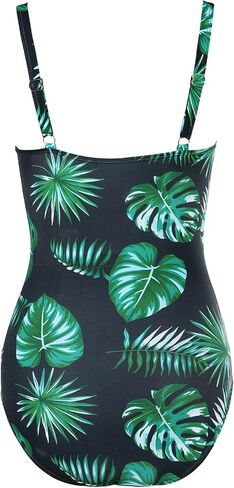 بدلة سباحة نسائية قطعة واحدة للتحكم في البطن، بدلة سباحة كلاسيكية مكشكشة in Kuwait