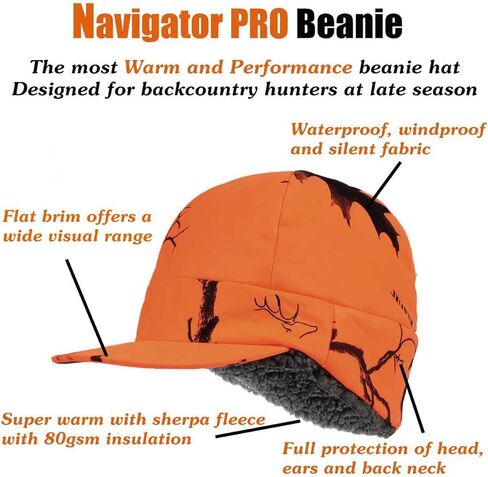 قبعة صغيرة معزولة للطقس البارد من EDTREK بحافة مسطحة - قبعة صيد مضادة للماء والرياح in Kuwait