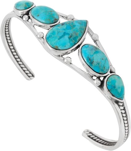 Turquoise Bracelet Sterling Silver 925 Genuine Turquoise Cuff Bracelet in Saudi Arabia