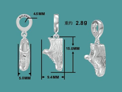 Bolenvi Runner Marathon Sneaker llector 925 erling Silver Pendant Charm Bead For Pandora & Similar Charm Bracelets or Necklaces in Saudi Arabia