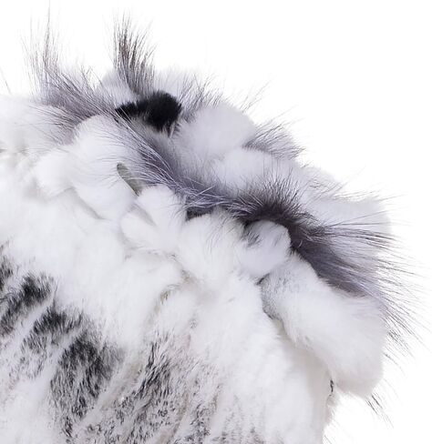 قبعة فرو الأرنب - قبعات شتوية عصرية للنساء قبعة سكوليز دافئة من الفرو الحقيقي in Kuwait