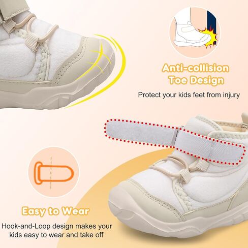 JOINFREE طفل بنين بنات أحذية الشتاء الاطفال في الهواء الطلق الجوارب الدافئة عدم الانزلاق أحذية مشي حذاء من الجلد خفيفة الوزن منزل شبشب منزل in Kuwait