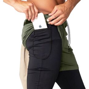 شورت بورن تاف اير برو 2 في 1 للتمارين الرياضية وكمال الأجسام والجري للرجال مع بطانة ضيقة in Kuwait