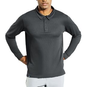 Haimont Men's Golf Polo Shirts Dry Fit Short and Long Sleeve Tech Polyester Collared Shirts 3 Button Performance Polos