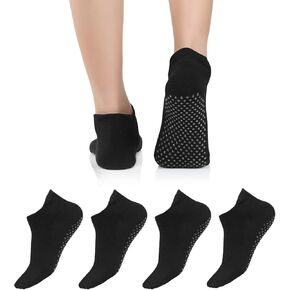Pilates Socks for Women Non Slip Yoga Ankle Socks with Grips Womens Hospital Slipper Socks Running Compression Socks