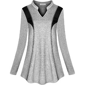 قمصان بولو نسائية طويلة الأكمام من MOQIVGI للتمرينات الرياضية الكاجوال واليوجا والجري in Kuwait