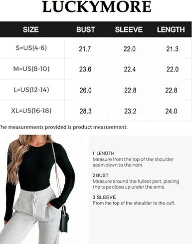 LuckyMore Womens Long Sleeve Crewneck Sweater Soft Ribbed Knit Pullover Top Fitted Stretchy Basic Sweaters Shirt in Kuwait