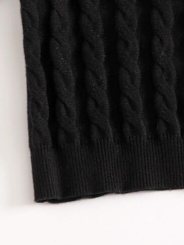 Verdusa Women's Button Front Short Sleeve Cable Knit Crop Top Pullover Sweater in Saudi Arabia