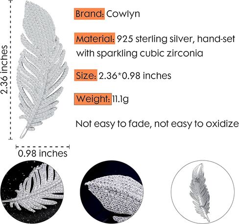 دبوس بروش من ريش كاولين للنساء والرجال 925 فضة استرلينية حساسة إكسسوارات أنيقة فستان أزياء صديرية العروة لقبعة حقيبة بدلة ربطة عنق زفاف عيد الميلاد مجوهرات in Kuwait