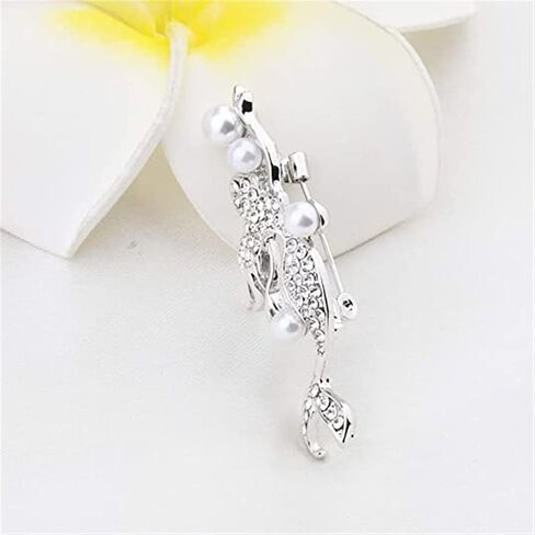 دبابيس زينة بتصميم حورية البحر مزينة بالكريستال وحجر الراين بتصميم بسيط ولؤلؤي رائع للنساء، اكسسوارات ملابس للكريسماس ورأس السنة الجديدة، مجوهرات للنساء والفتيات، مصنوعة من خليط معدني من الستيل بدون in Kuwait