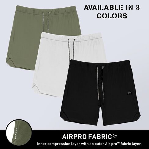 شورت بورن تاف اير برو 2 في 1 للتمارين الرياضية وكمال الأجسام والجري للرجال مع بطانة ضيقة in Kuwait