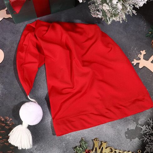 Liitrsh 4 Pcs Christmas Sleep Nightcap for Men Adjustable Sleeping Cap Pajama Hat Stocking Cap with Pom Ball and Tassels for Daily Men Women Use Red in Kuwait