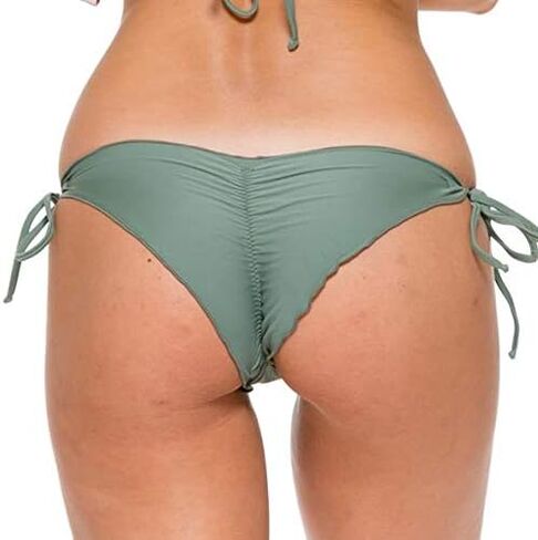 Luli Fama Women's Standard Cosita Buena Wavey Brazilian Ruched Tie Side Bikini Bottom in Kuwait