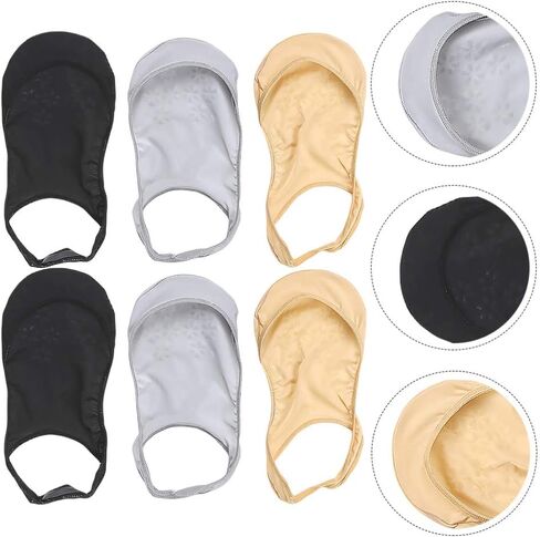HEALLILY 3 Pairs No Show Sling Back Socks Ultra Low Cut Liner Socks With Sling No Show Half Socks For Heels (Grey+Black+Complexion) in Saudi Arabia