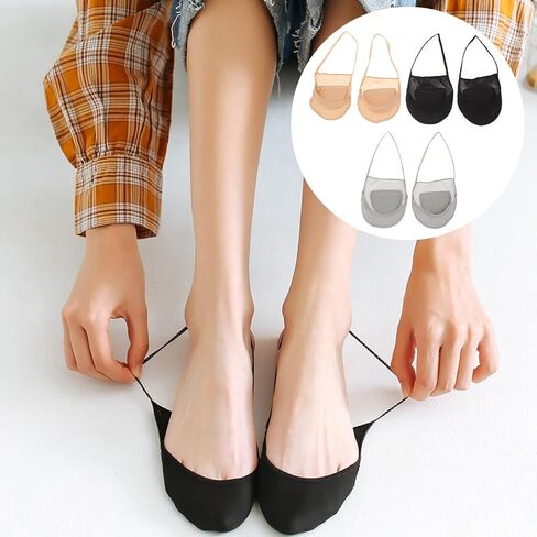 HEALLILY 3 Pairs No Show Sling Back Socks Ultra Low Cut Liner Socks With Sling No Show Half Socks For Heels (Grey+Black+Complexion) in Saudi Arabia