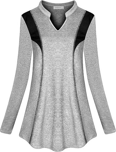 قمصان بولو نسائية طويلة الأكمام من MOQIVGI للتمرينات الرياضية الكاجوال واليوجا والجري in Kuwait