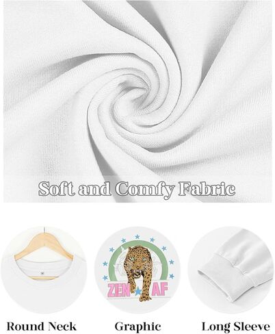 Bellcoco Graphic Sweatshirt for Women Long Sleeve Casual Tops Scoop Neckline Loose Fit Pullover Sweatshirts in Kuwait