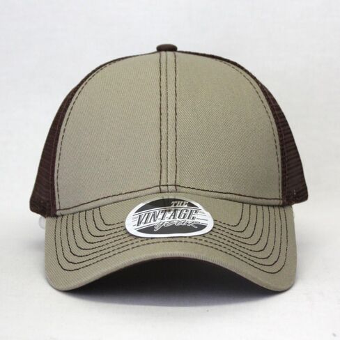 The Vintage Year Plain Two Tone Cotton Twill Mesh Adjustable Trucker Baseball Cap in Kuwait