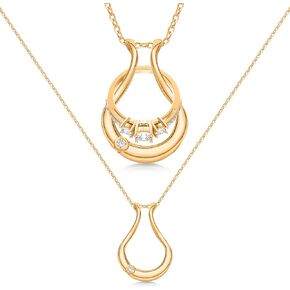 Emily C Original Patented s925 Gold Ring Holder Necklace - Sterling Silver - Wedding Ring Holder Necklace Gift for Her