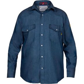 Flame Resistant FR Denim Shirt - 100% C - 7 oz