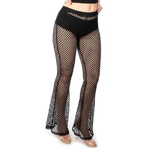 Shop Delfina Women's Print Elastic High Waisted Stretch Flared Leg Yoga Festival Rave Bell Bottoms Pants