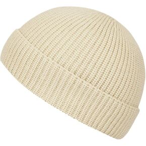 MaxNova Knit Cuff Short Fisherman Beanie Hat for Men Women Winter