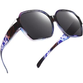 TINHAO Square Oversized Polarized Fit Over Sunglasses Over Glasses with Lightweight Large Frame for Woman Man