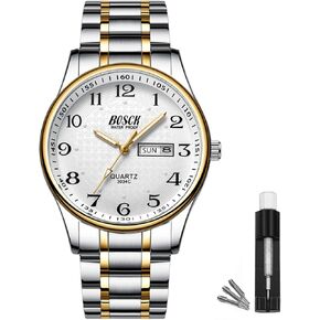 BOSCK Analog Mens Watch,40mm Easy Read Auto Date and Day Stainless Steel Business Watch for Men,30M Waterproof Sports Mens Wrist Watches in Saudi Arabia