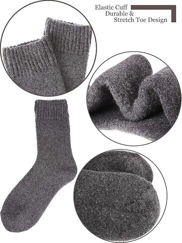 جوارب Yoicy للرجال مكونة من قطعتين من الصوف السميك للغاية وناعمة ودافئة ومريحة للشتاء، متعددة الألوان، مقاس واحد in Kuwait