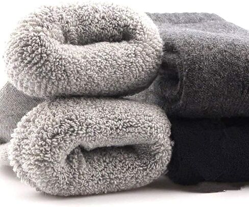 جوارب Yoicy للرجال مكونة من قطعتين من الصوف السميك للغاية وناعمة ودافئة ومريحة للشتاء، متعددة الألوان، مقاس واحد in Kuwait