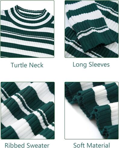 سترة نسائية من ABYOXI بمقاس نحيف بياقة مدورة وأكمام طويلة وخفيفة الوزن ومتماسكة ومضلعة كاجوال سترة مخططة in Kuwait