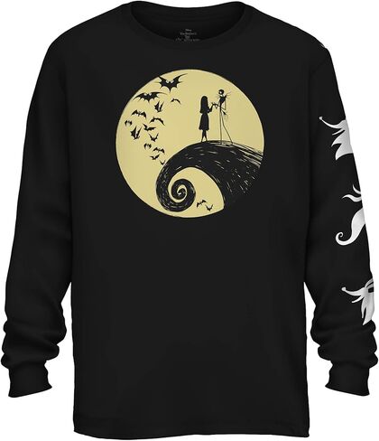 Disney Nightmare Before Christmas Jack Skellington Sally Romance Moon Long Sleeve Adult T-Shirt in Saudi Arabia