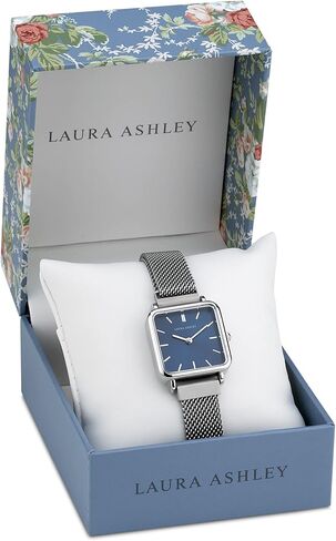 Laura Ashley Women's 25mm Square Tank 25mm Magnet Closure Watch - Women's Magnetic Mesh Strap Watch (LA2056) in Saudi Arabia
