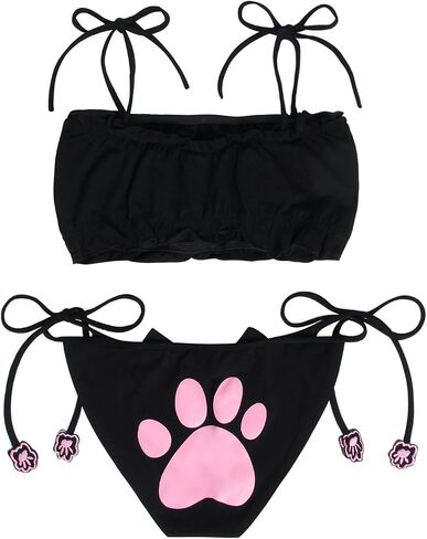 JustinCostume Women's Cosplay Lingerie Set Kitten Keyhole Cute Sexy Outfit in Saudi Arabia