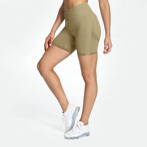 Aoxjox Women's Scrunch Butt Lifting Booty High Waisted Workout Seamless Shorts in Saudi Arabia