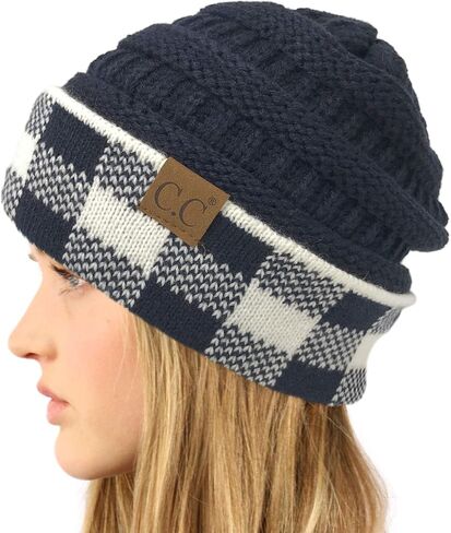 CC Winter Fall Trendy Chunky Stretchy Cable Knit Beanie Hat in Saudi Arabia
