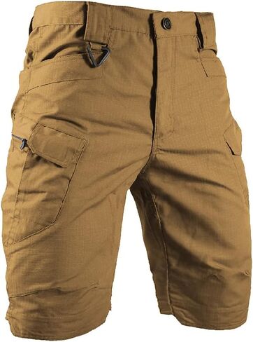 HYCOPROT Men's Tactical Cargo Shorts Waterproof Lightweight Work Short Quick Dry Military Multi Pockets Ripstop for Hiking in Saudi Arabia