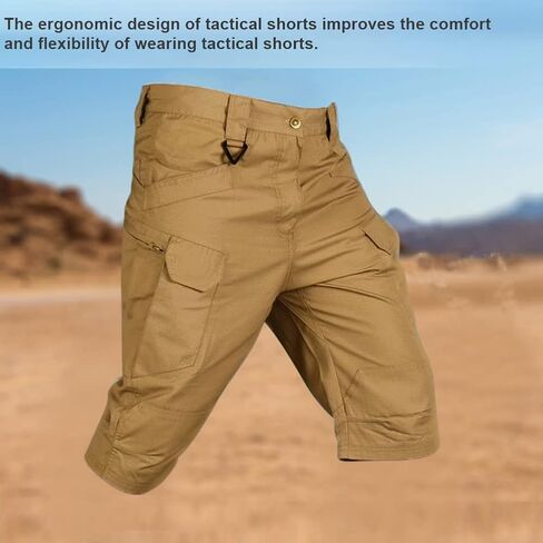 HYCOPROT Men's Tactical Cargo Shorts Waterproof Lightweight Work Short Quick Dry Military Multi Pockets Ripstop for Hiking in Saudi Arabia