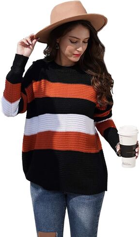 HZSONNE المرأة عادية كاندي اللون كتلة مكتنزة كابل متماسكة طاقم الرقبة فضفاض البلوز البلوزات البلوز المتضخم شريط القمم in Kuwait