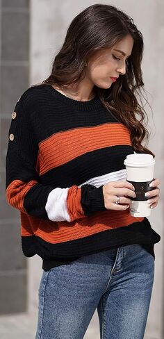 HZSONNE المرأة عادية كاندي اللون كتلة مكتنزة كابل متماسكة طاقم الرقبة فضفاض البلوز البلوزات البلوز المتضخم شريط القمم in Kuwait