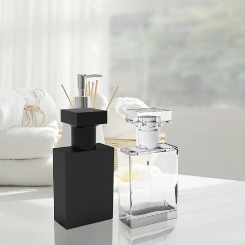 Foraineam 12 Pack 30ml / 1 oz. Refillable Perfume Bottle, Portable Square Empty Glass Perfume Atomizer Bottle with Spray Applicator, Transparent and Black Assorted in Saudi Arabia
