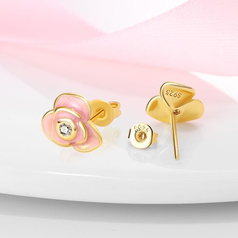 TINSLO Stud Earrings for Women 925 Sterling Silver Stud Earrings Tiny Cute Stud Earrings Hypoallergenic Stud Earrings Jewelry Various Earrings for Women Teen Girls in Kuwait